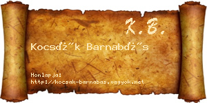 Kocsák Barnabás névjegykártya