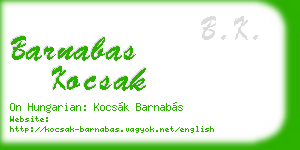 barnabas kocsak business card