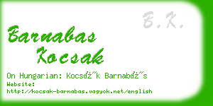 barnabas kocsak business card